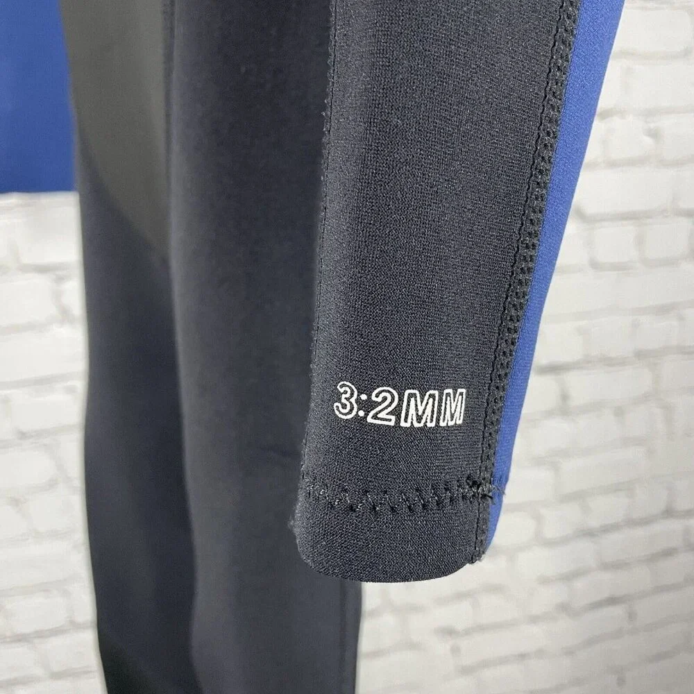 Lemorecn Black Blue Neoprene 3:2 MM Swim Wetsuit Zipped Stretch Kids Size 8